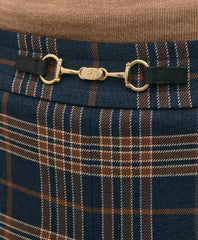 Twill Pleated Plaid Culottes