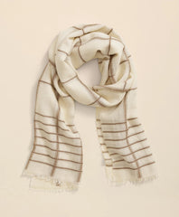 Viscose-Wool-Silk Blend Shimmer Plaid Scarf