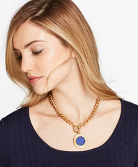 Gold-Plated Toggle Pendant Necklace