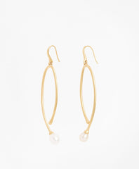 Freshwater Pearl Gold-Plated  Long Drop Earrings