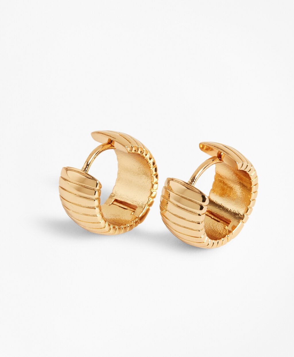 Gold-Plated Omega Chain Hoop Earrings