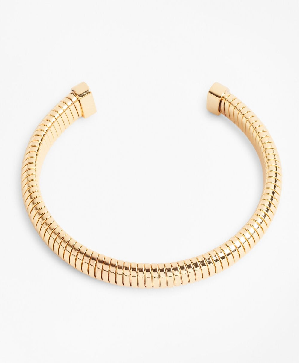 Gold-Plated Omega Chain Cuff Bracelet