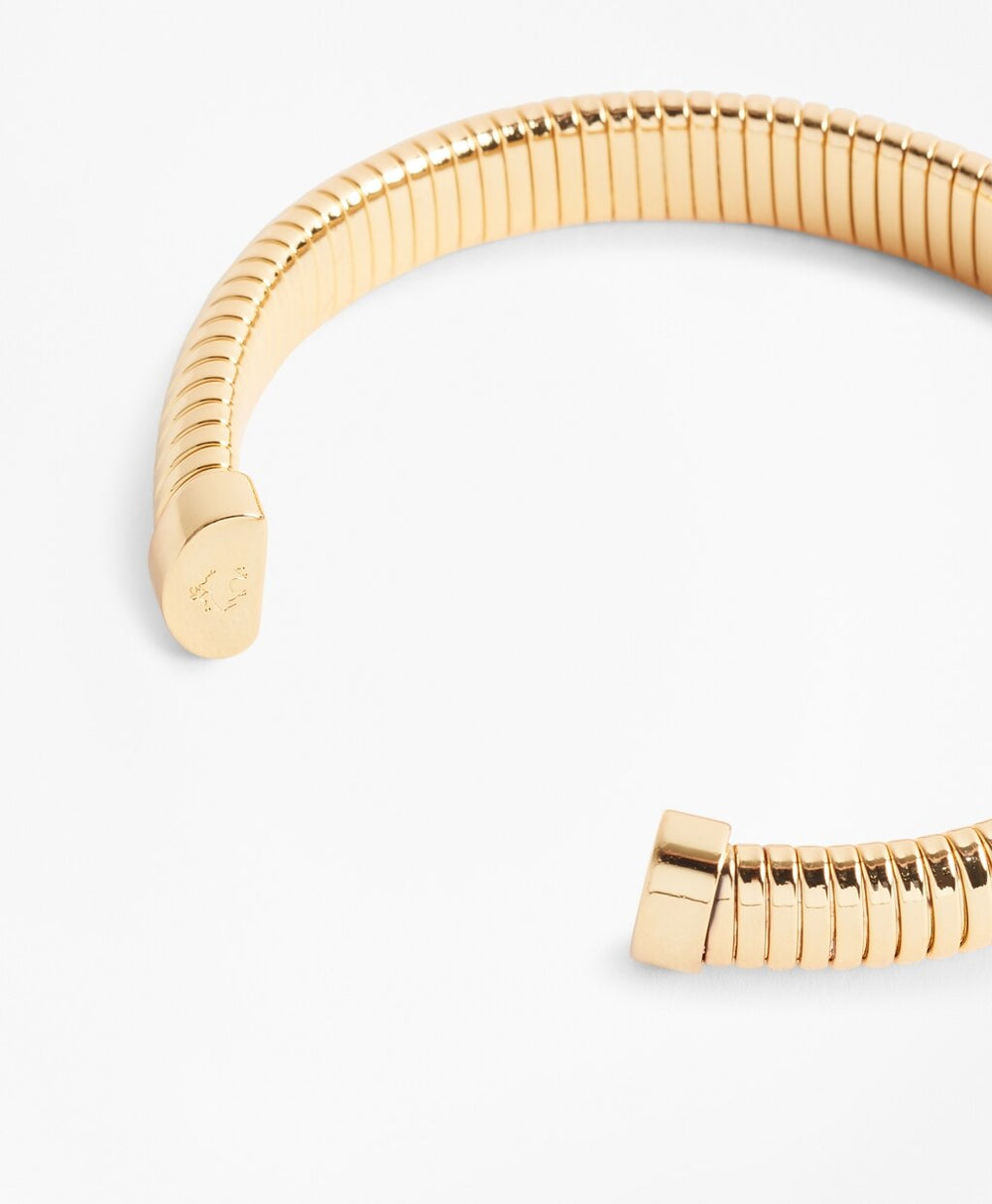 Gold-Plated Omega Chain Cuff Bracelet