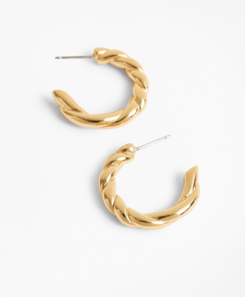 Gold-Plated Rope Hoop Earrings