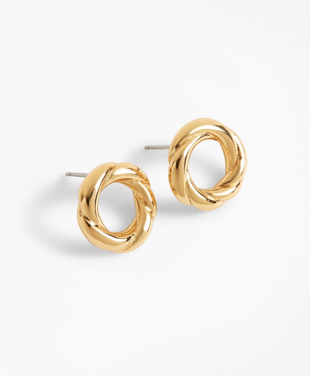 Gold-Plated Rope Stud Earrings