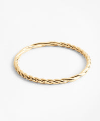 Gold-Plated Rope Bangle Bracelet