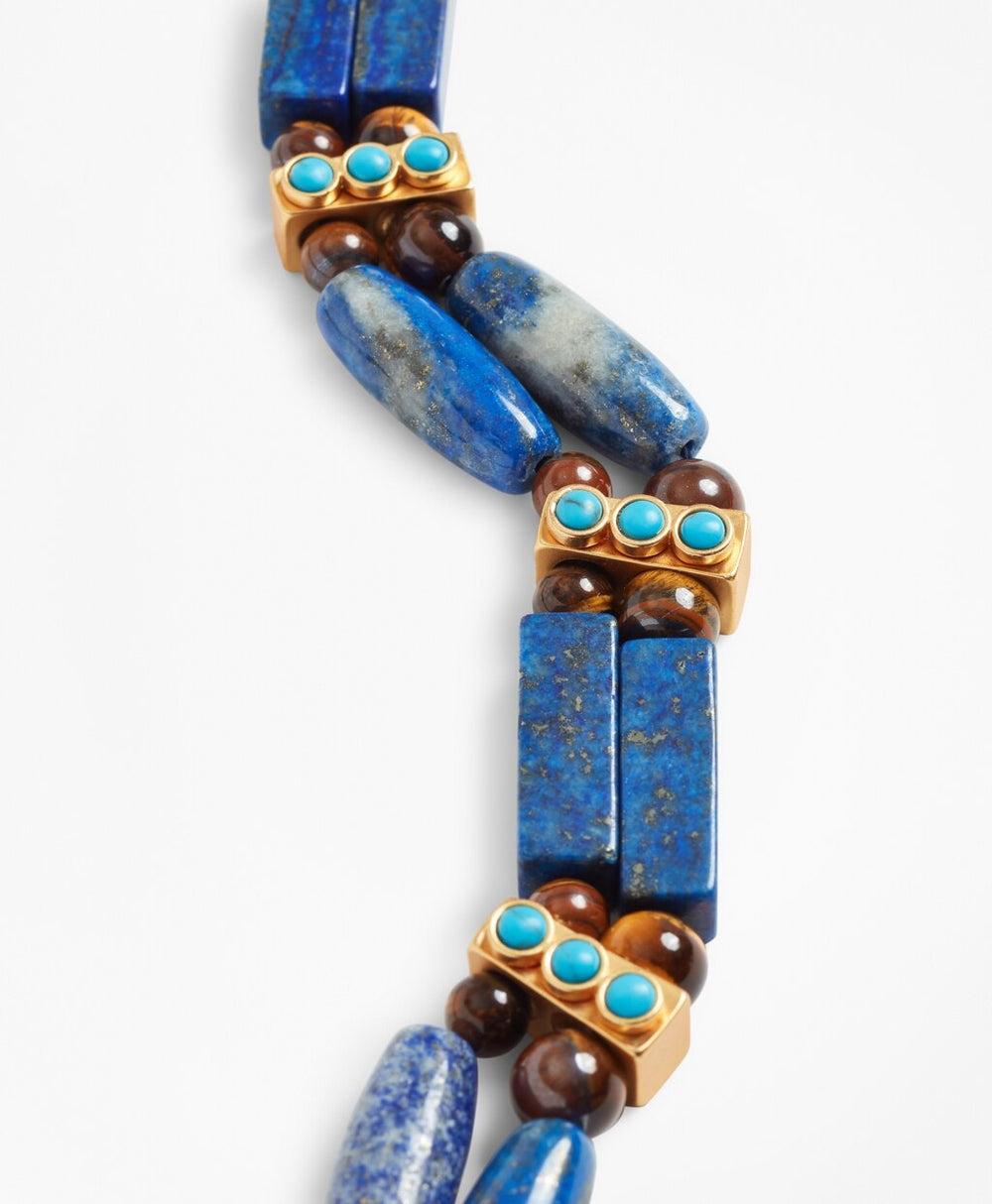 Lapis Lazuli and Tiger's Eye Necklace
