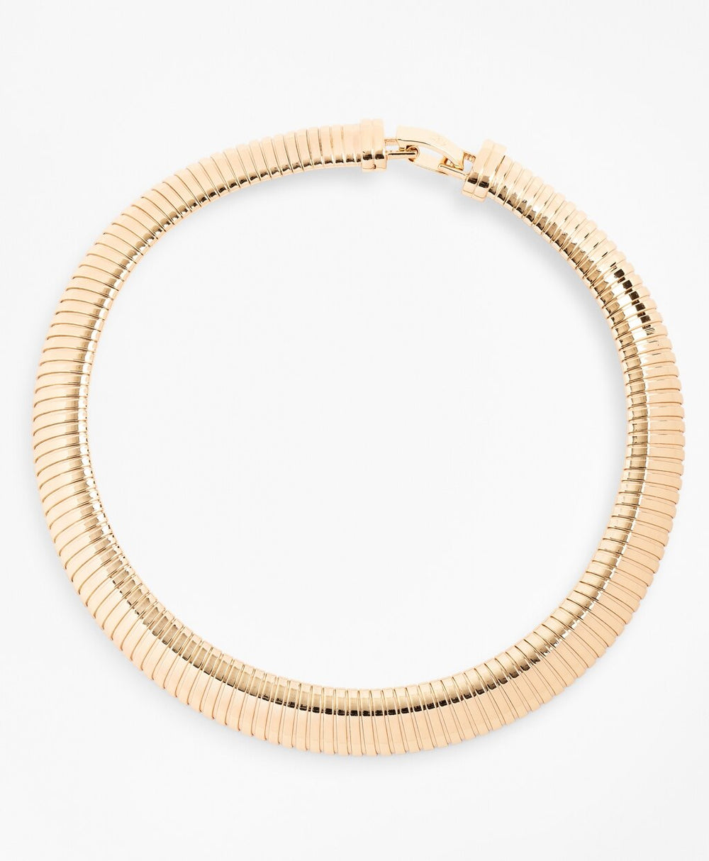 Gold-Plated Omega Chain Collar Necklace