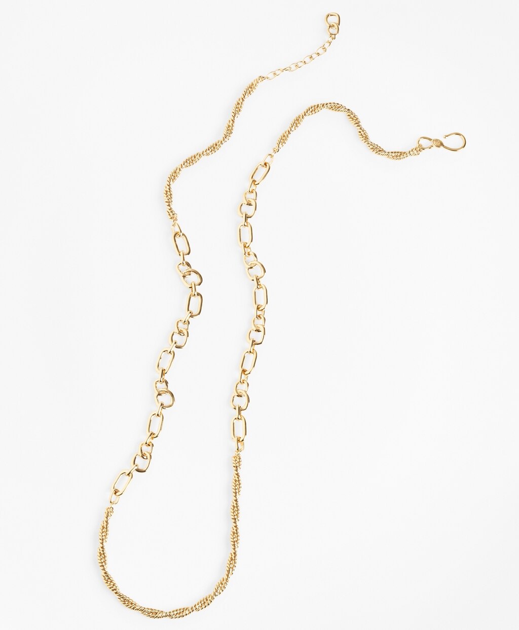 Gold-Plated Link and Rope Chain Necklace
