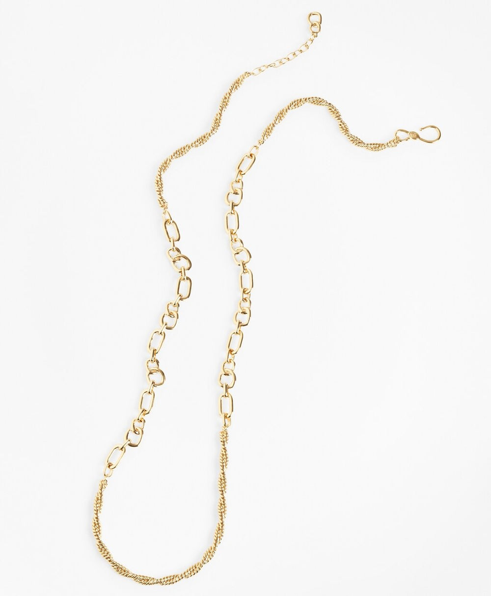 Gold-Plated Link and Rope Chain Necklace