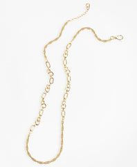 Gold-Plated Link and Rope Chain Necklace