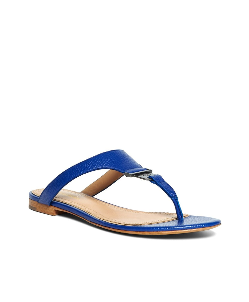 Tumbled Calfskin Thong Sandals