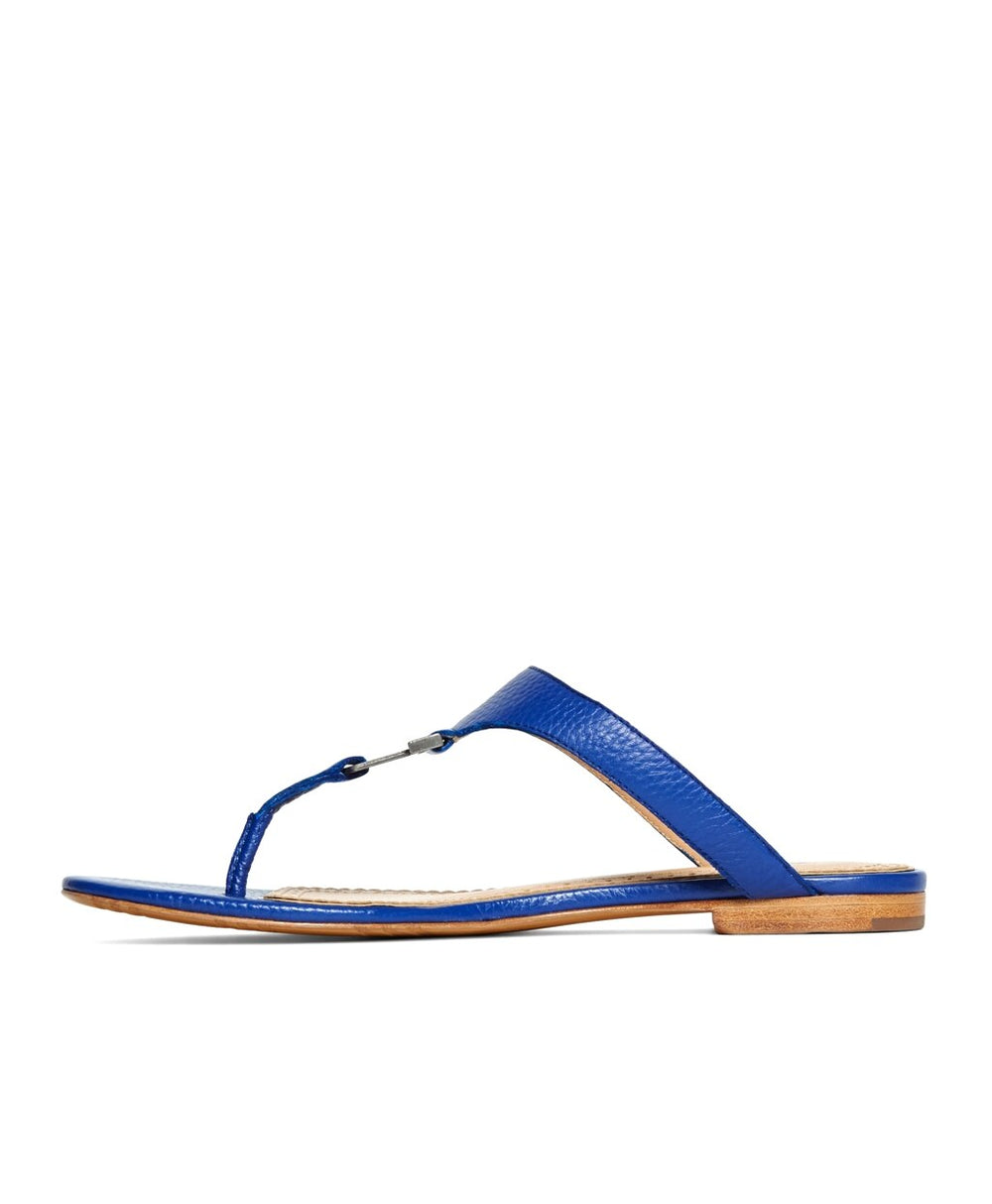 Tumbled Calfskin Thong Sandals