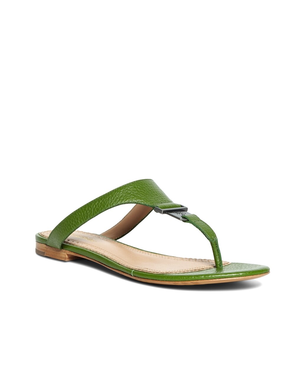 Tumbled Calfskin Thong Sandals