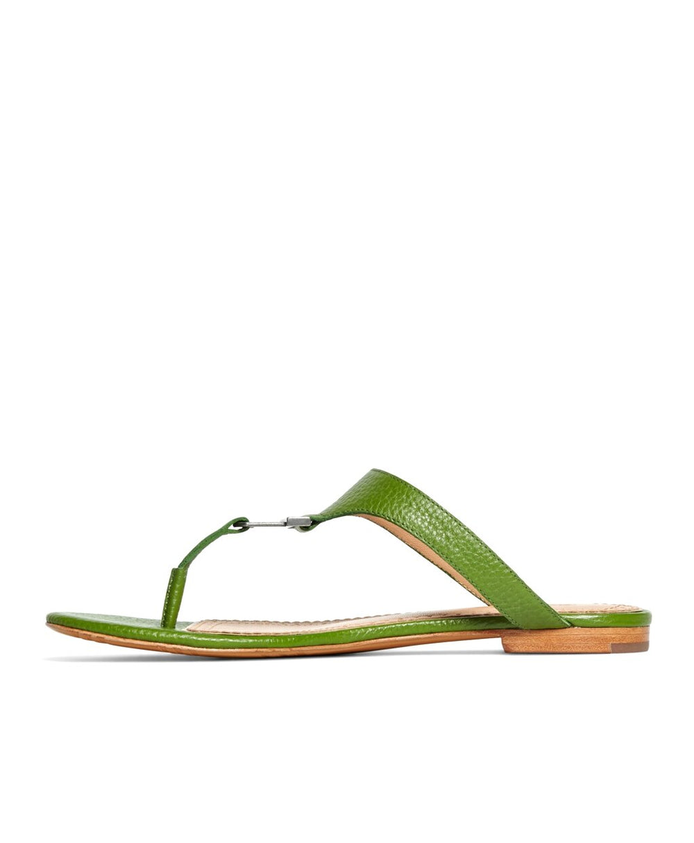 Tumbled Calfskin Thong Sandals