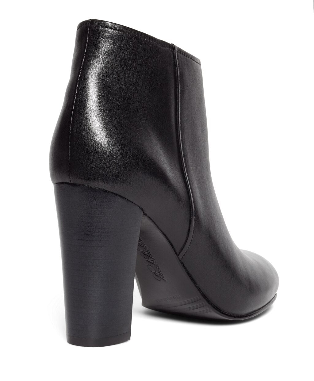 Short Leather Stacked Heel Booties