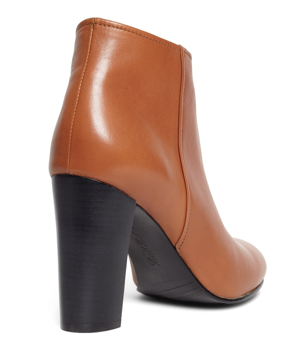 Short Leather Stacked Heel Booties