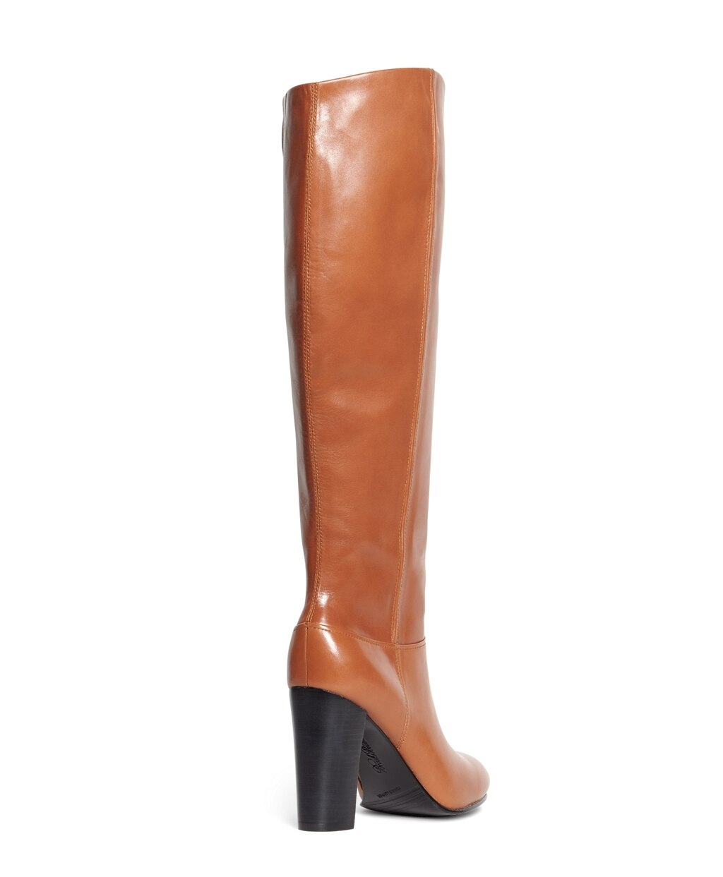 Tall Leather Stacked Heel Boots
