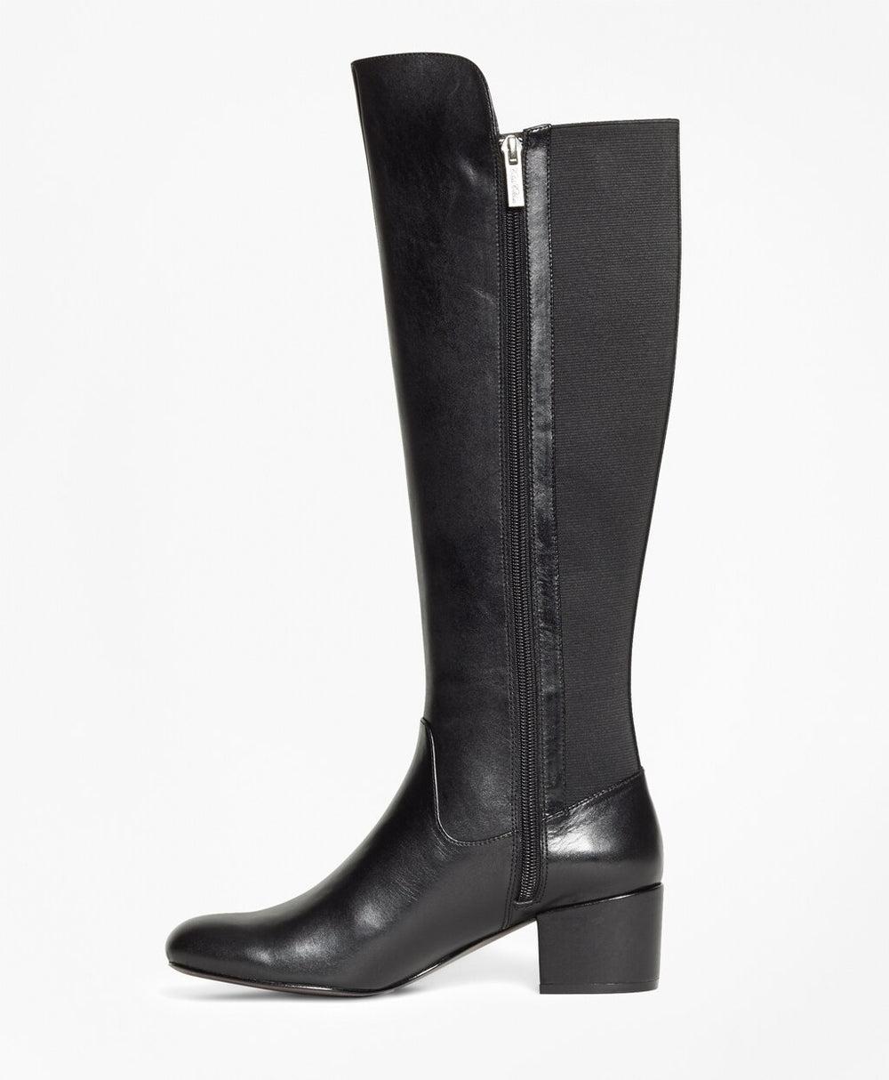 Elastic Back Leather Boots