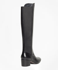 Elastic Back Leather Boots
