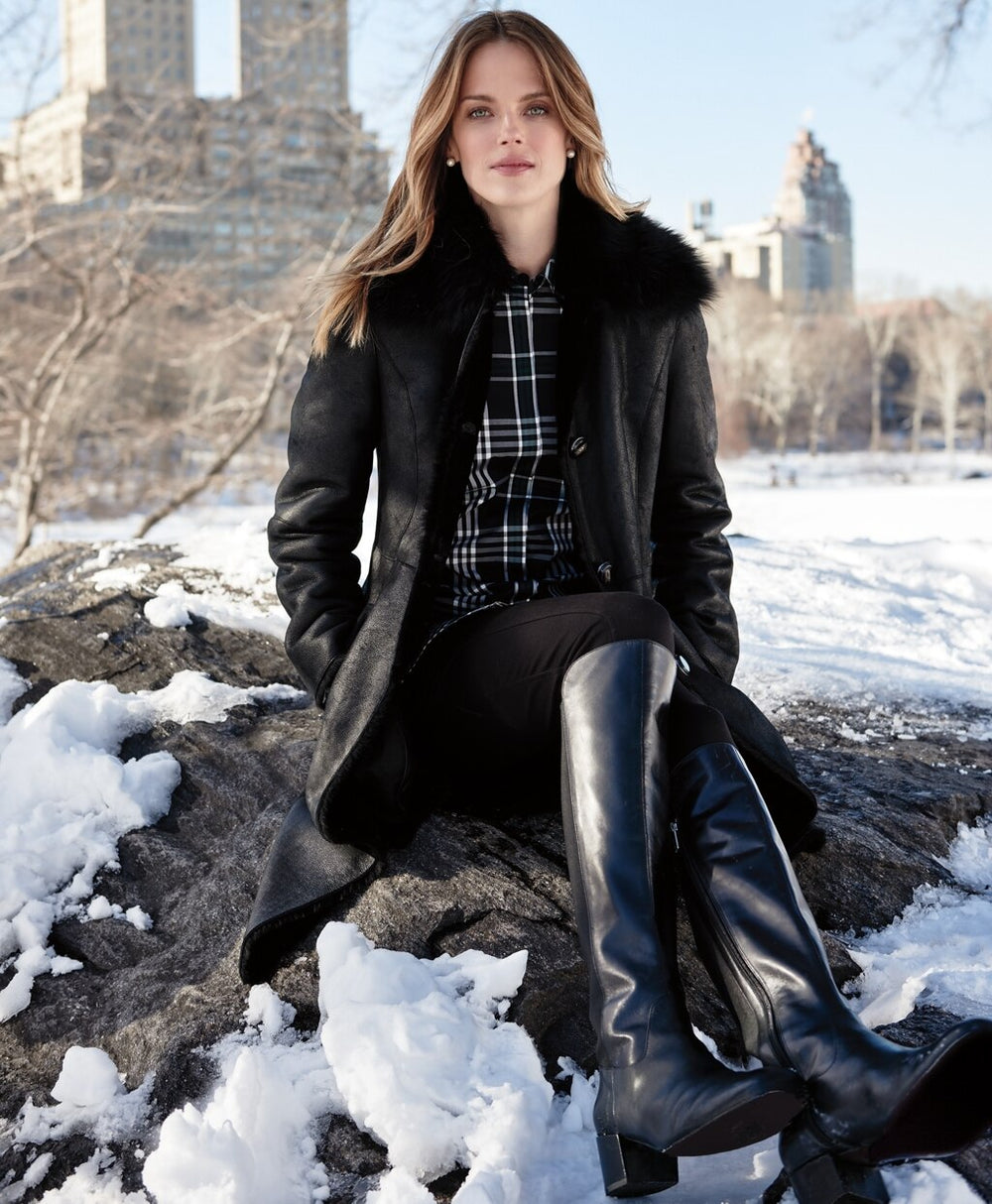 Elastic Back Leather Boots