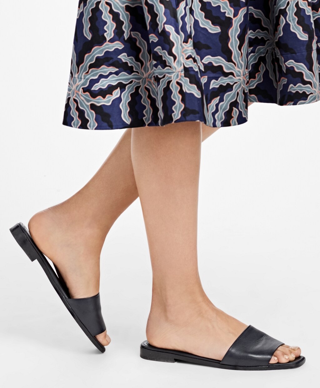 Leather Slide Sandals