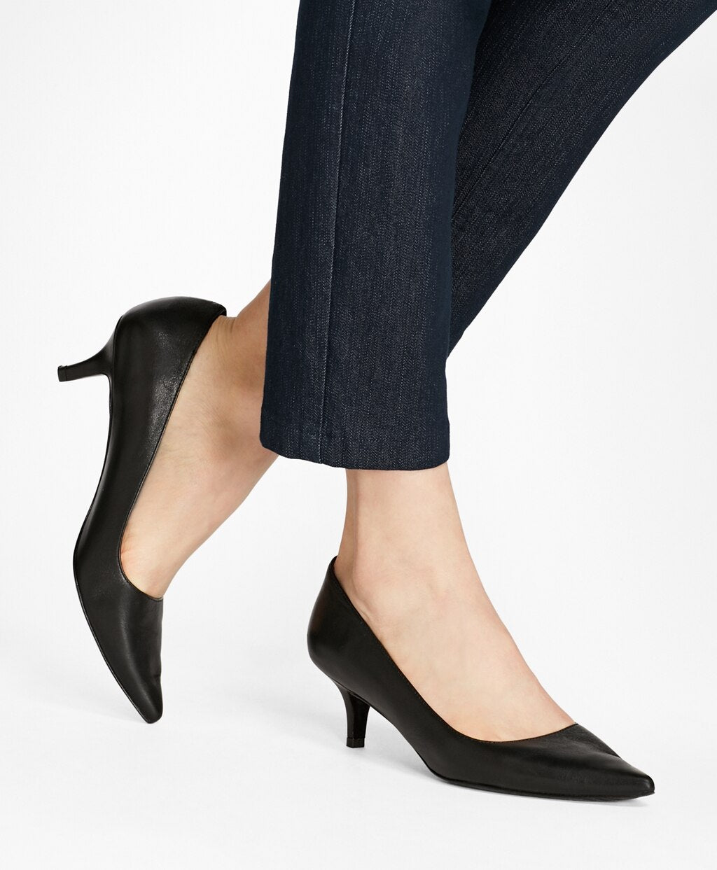 Leather Point-Toe Pumps