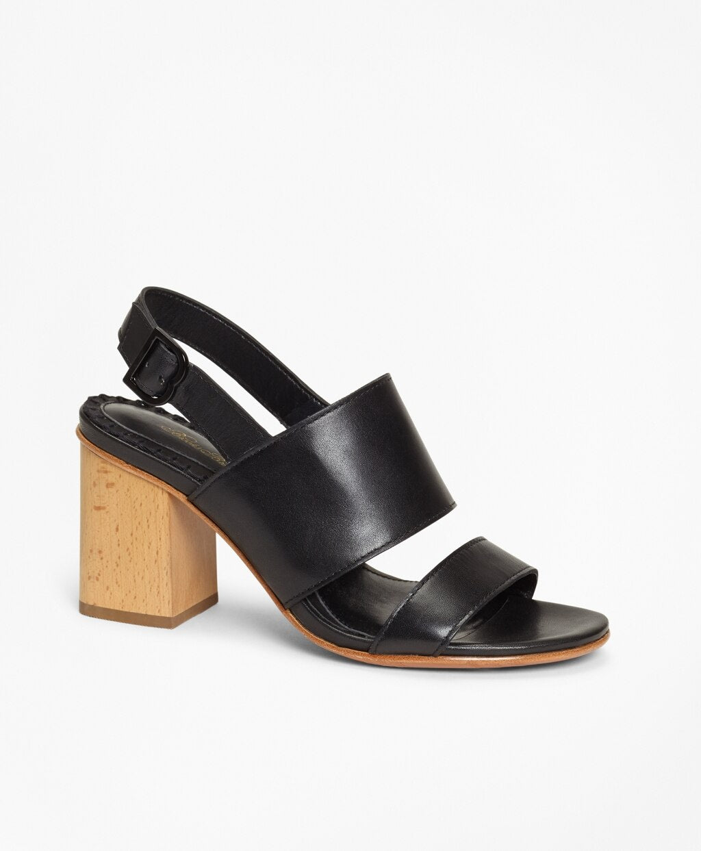 Leather Block-Heel Sandals