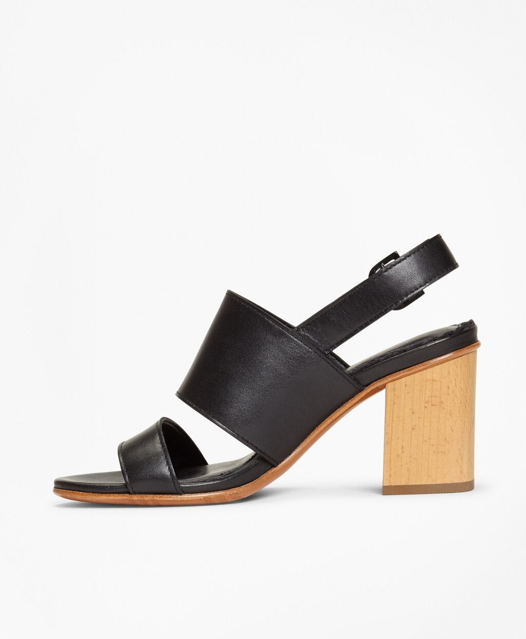 Leather Block-Heel Sandals