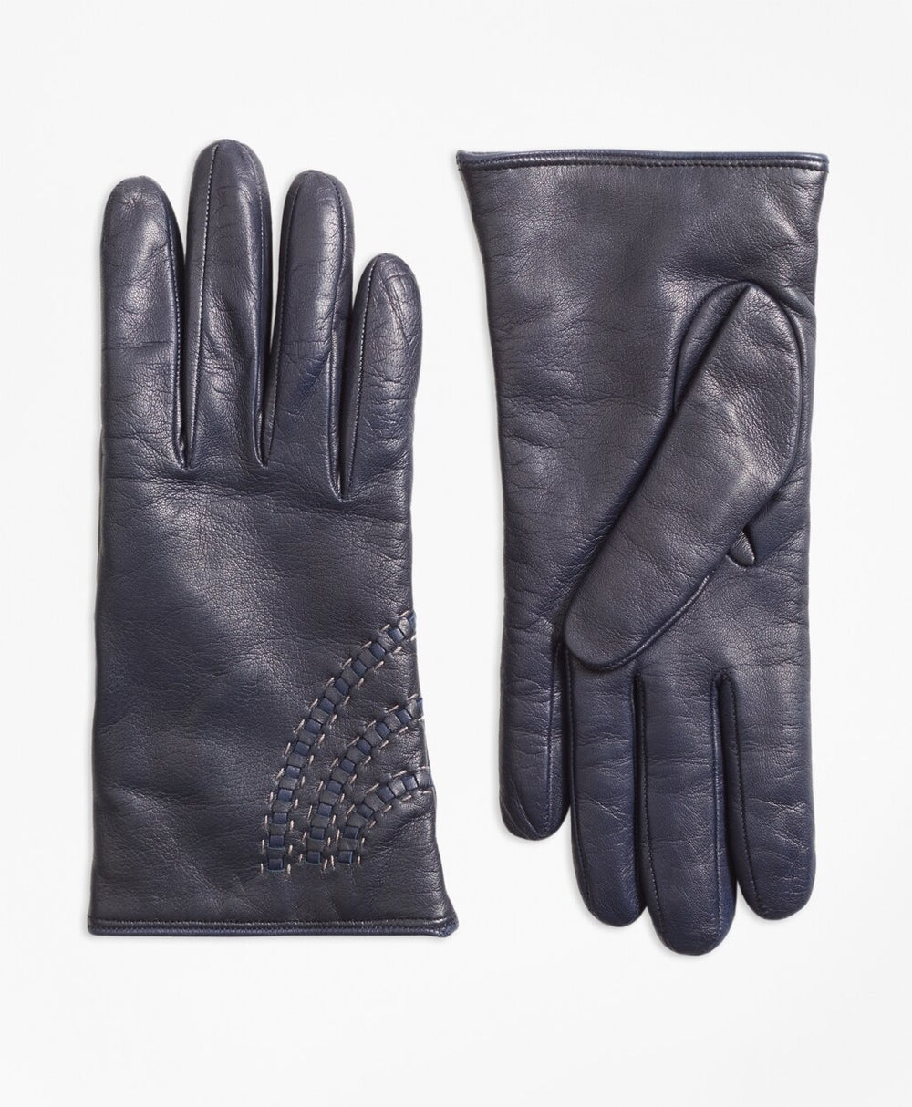 Topstitched Cashmere-Lined Leather Gloves