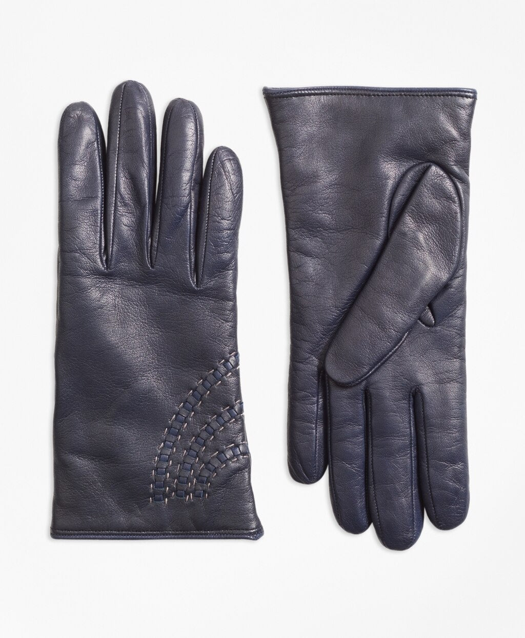 Topstitched Cashmere-Lined Leather Gloves