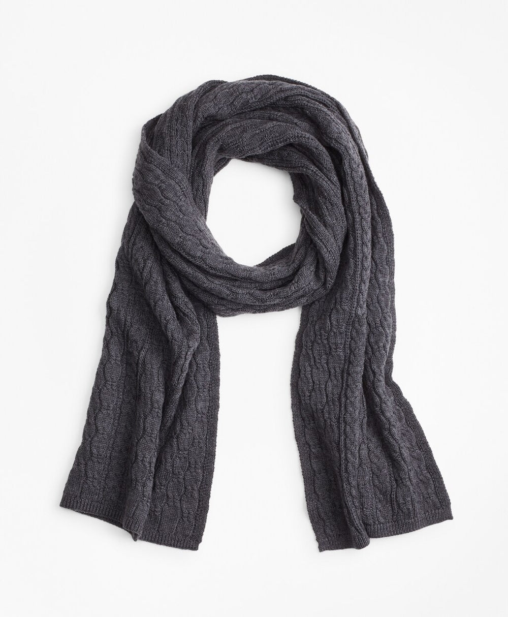 Cable-Knit Merino Wool Scarf