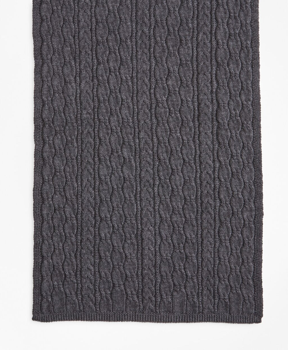 Cable-Knit Merino Wool Scarf