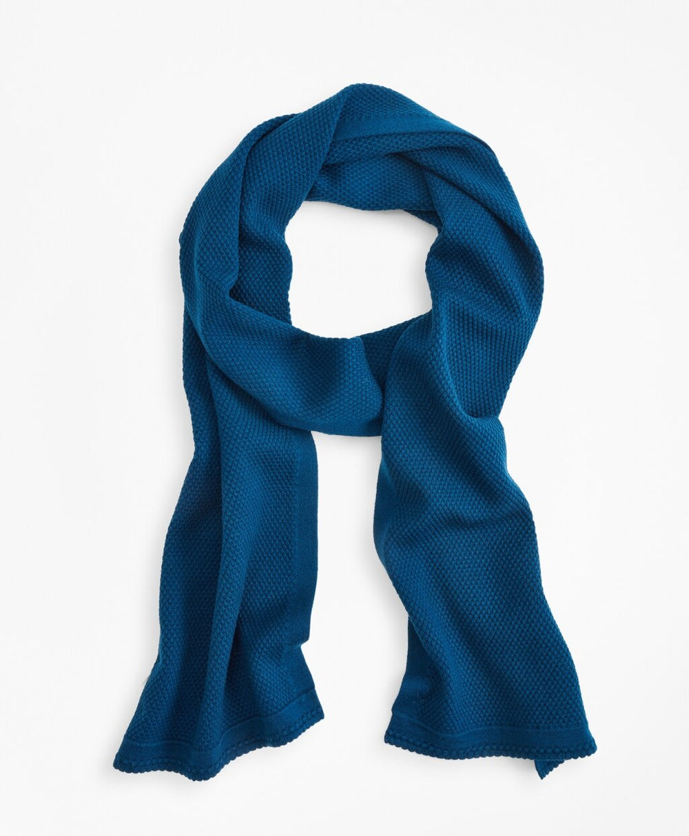Waffle-Knit Merino Wool Scarf