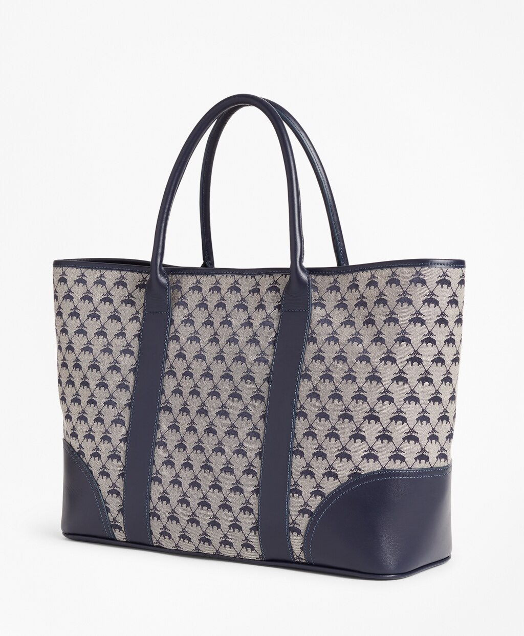 Leather-Trimmed Logo Jacquard Tote Bag