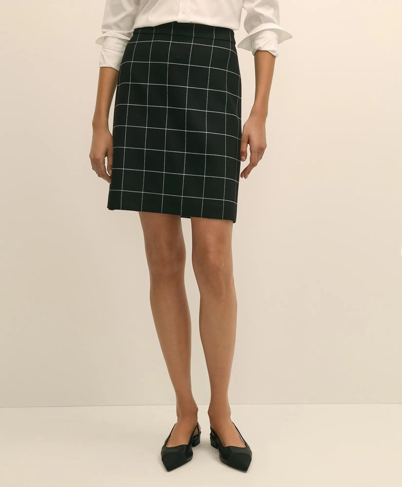 Windowpane Mini Skirt