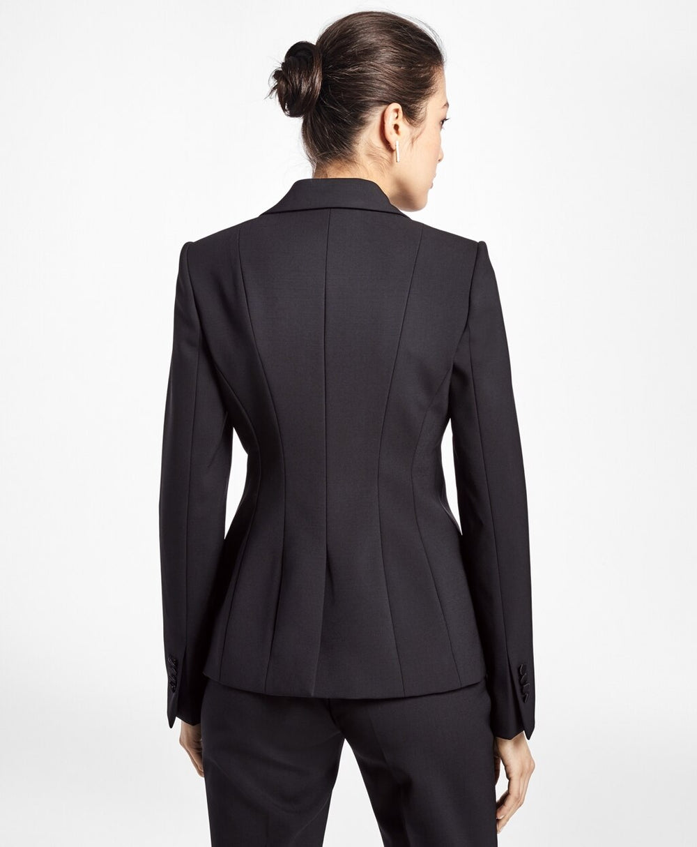 Single-Breasted Stretch Wool Tuxedo Jacket