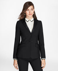 Stretch-Wool Crepe Tuxedo Jacket