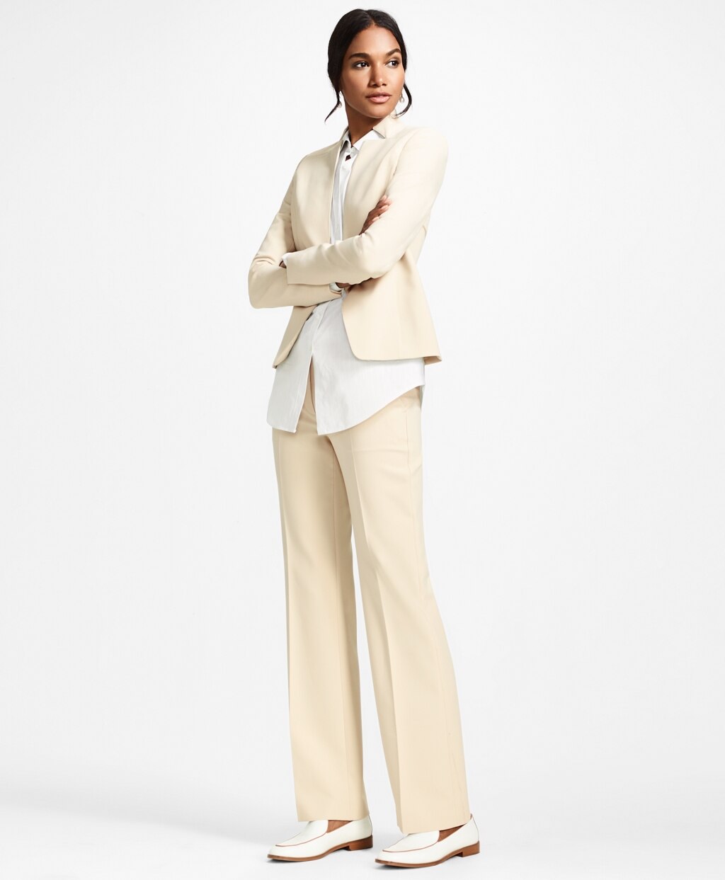Double-Weave One-Button Jacket