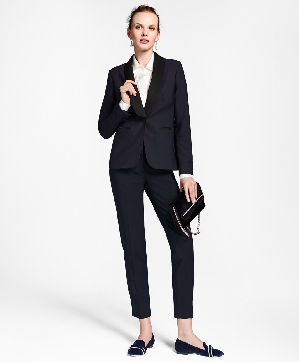 Stretch-Wool Crepe Tuxedo Jacket