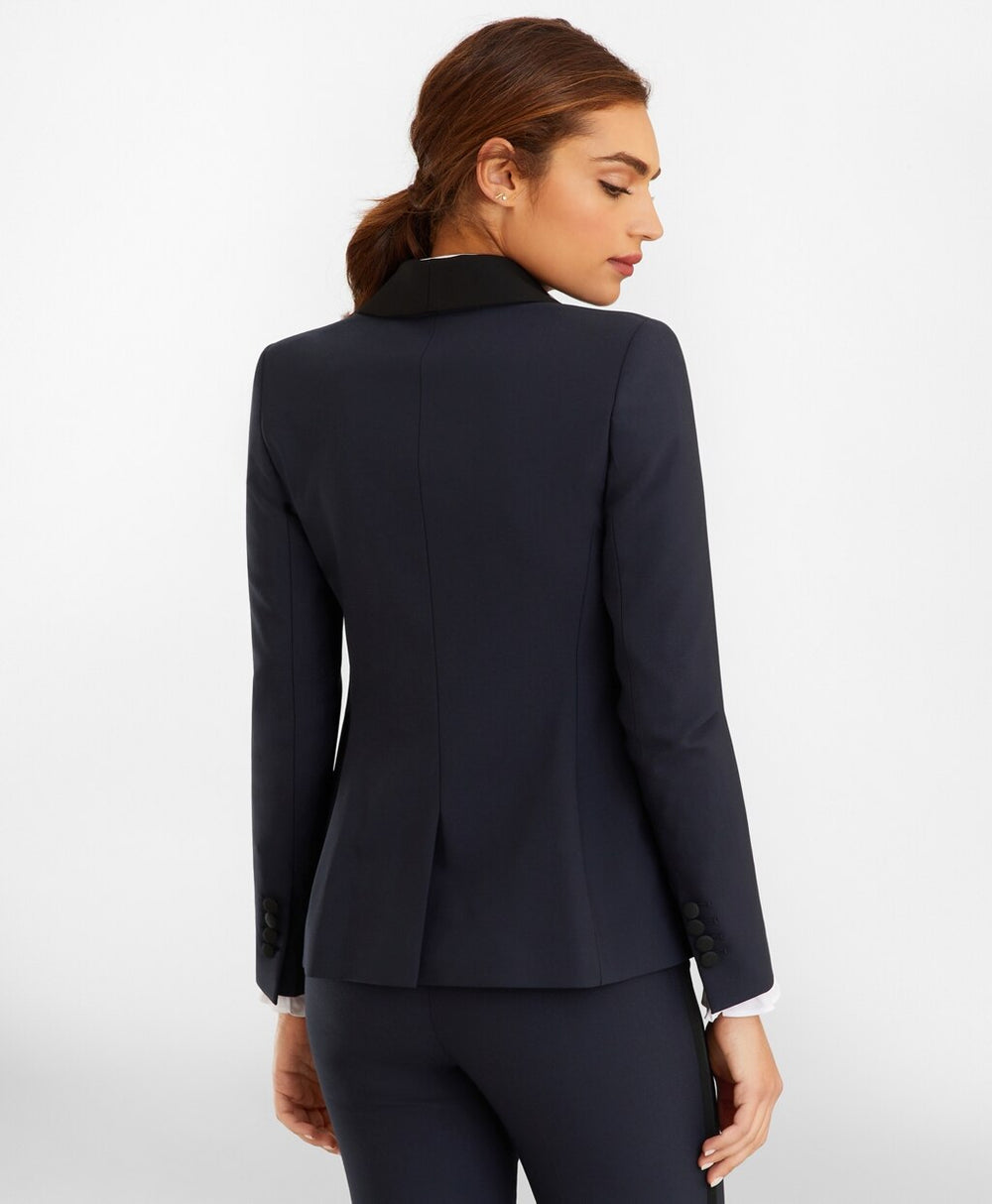 Stretch-Wool Crepe Tuxedo Jacket