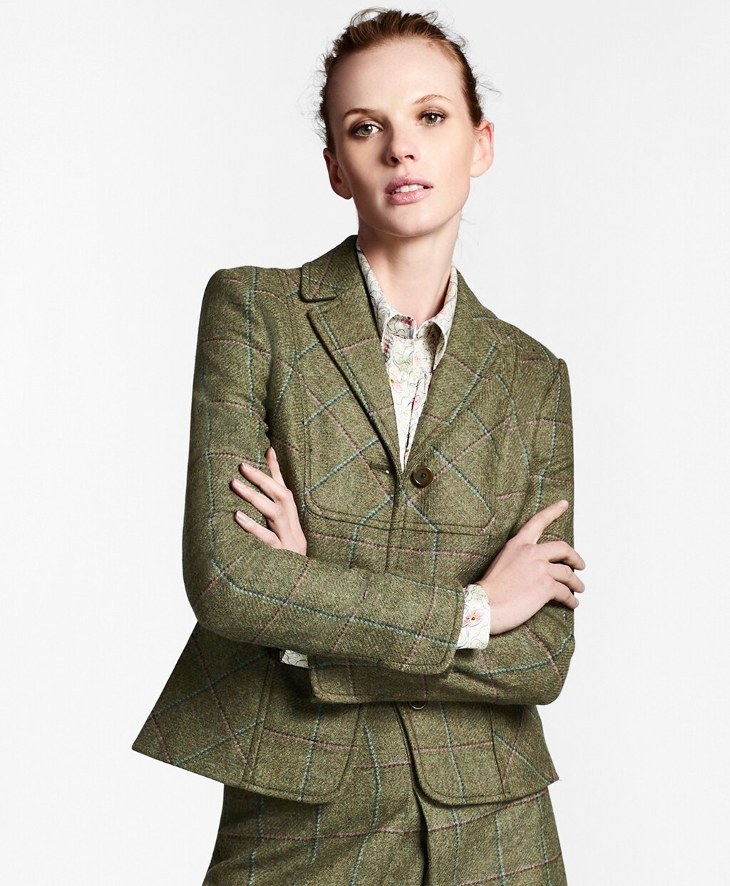 Checked Wool Tweed Jacket