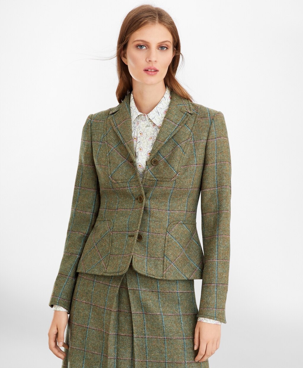 Checked Wool Tweed Jacket
