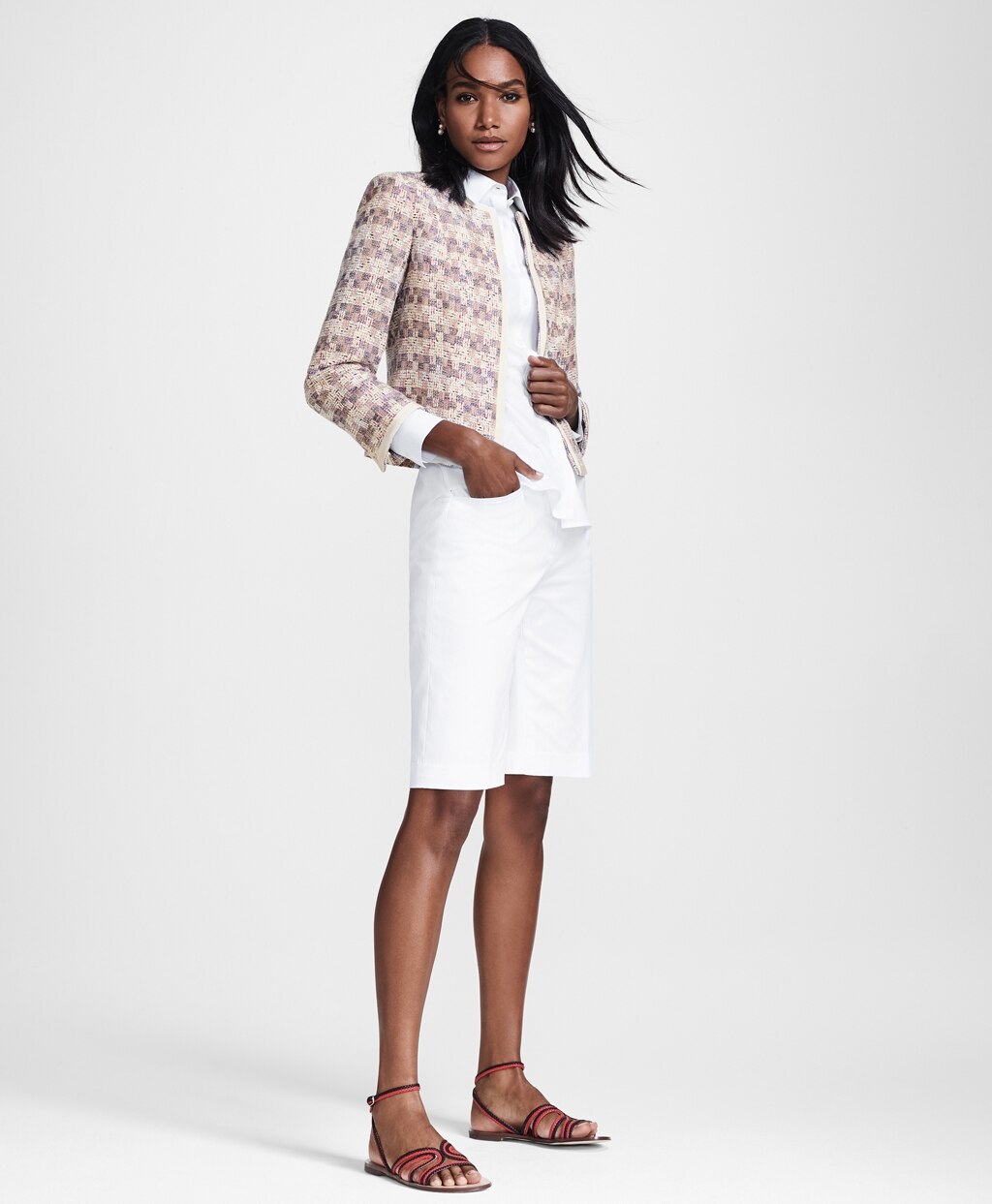 Checked Tweed Boucle Jacket