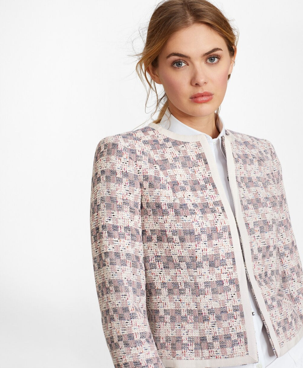 Checked Tweed Boucle Jacket