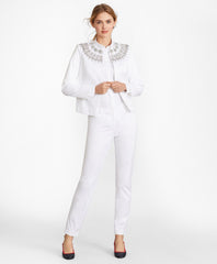 Beaded Cotton Sateen Jacket