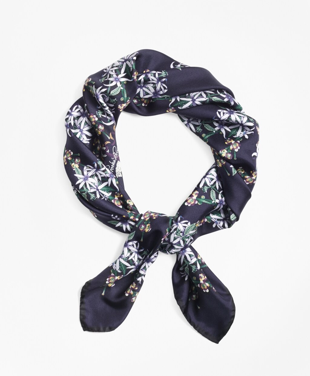 Wildflower-Print Silk Square Scarf