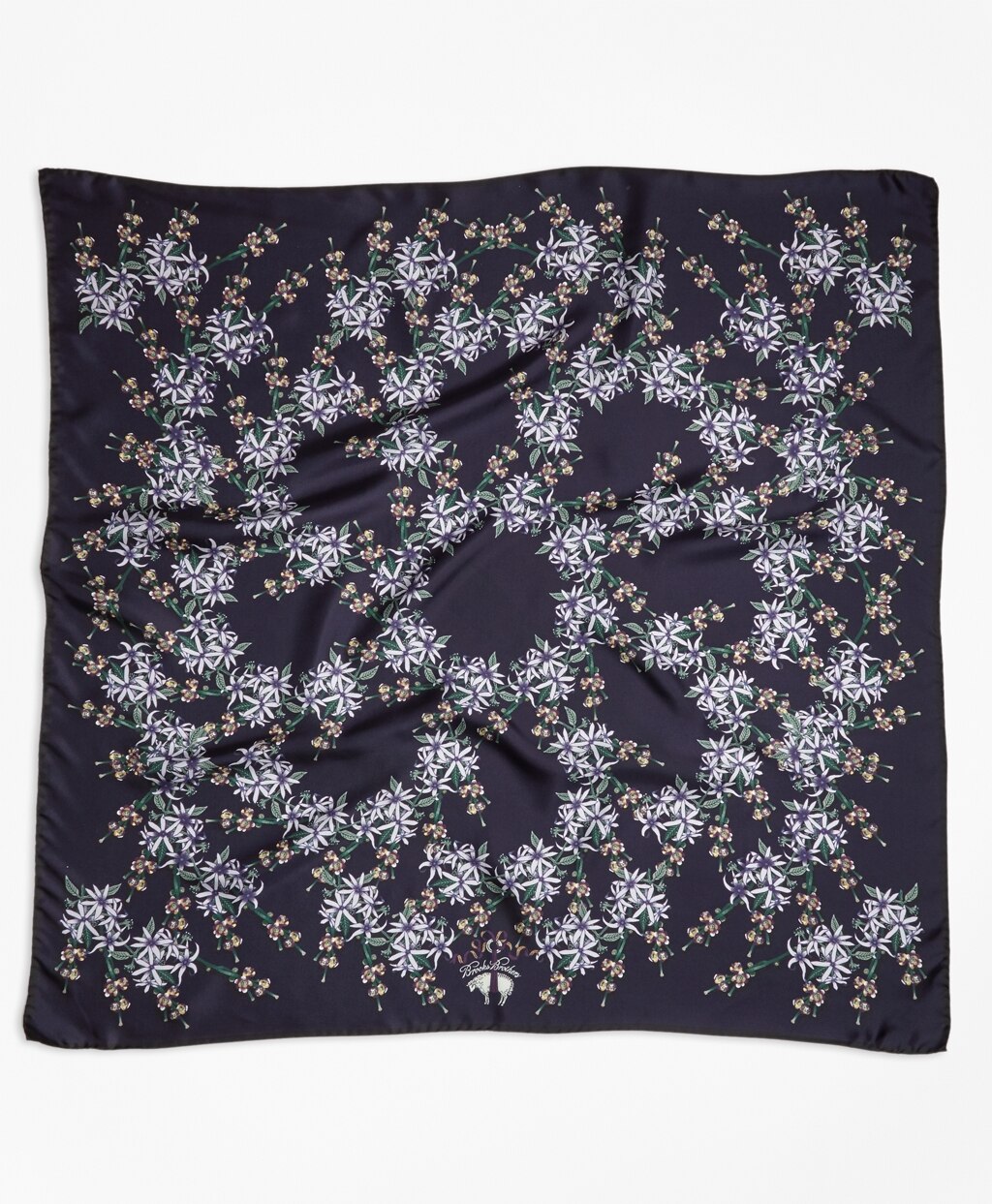 Wildflower-Print Silk Square Scarf