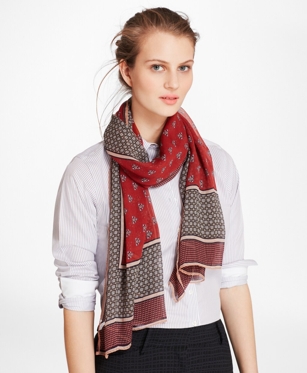 Foulard Silk Chiffon Oblong Scarf