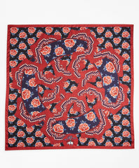 Rose-Print Silk Square Scarf